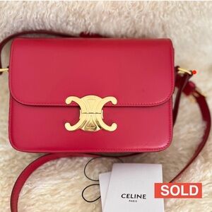 ‼️SOLD‼️ CELINE TRIOMPHE BAG IN SHINY CALFSKIN TEEN Size *Like New